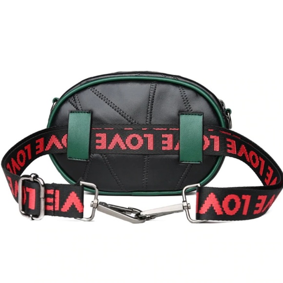 Studded Star Love Black Waist Bag Fanny Pack - Picture 3 of 7